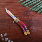 Сувенир деревянный «Нож бабочка» радужные линии - фото 8881748