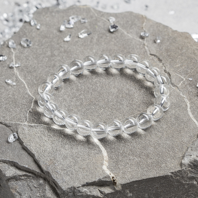 Браслет шар №8 «Горный хрусталь», 5.5 см