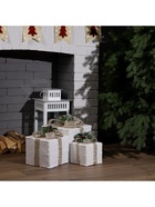 Фигура текстиль "Подарки белые с бежевой лентой" 15х20х25 см, 60 LED, 220V, Т/БЕЛЫЙ - фото 809314450