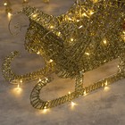 Светодиодная фигура «Олень с санями золотистый», олень: 50 × 85 × 18 см, сани: 70 × 43 × 22 см, металл, 220 В, свечение тёплое белое - Фото 4