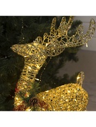 Светодиодная фигура «Олень с санями золотистый», олень: 50×85×18 см, сани: 70×43×22 см, металл, 220 В, свечение тёплое белое - фото 7346381