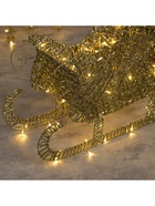 Светодиодная фигура «Олень с санями золотистый», олень: 50×85×18 см, сани: 70×43×22 см, металл, 220 В, свечение тёплое белое - Фото 9