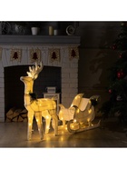 Светодиодная фигура «Олень», 56×76×15 см, текстиль, металл, 220 В, свечение тёплое белое - Фото 5