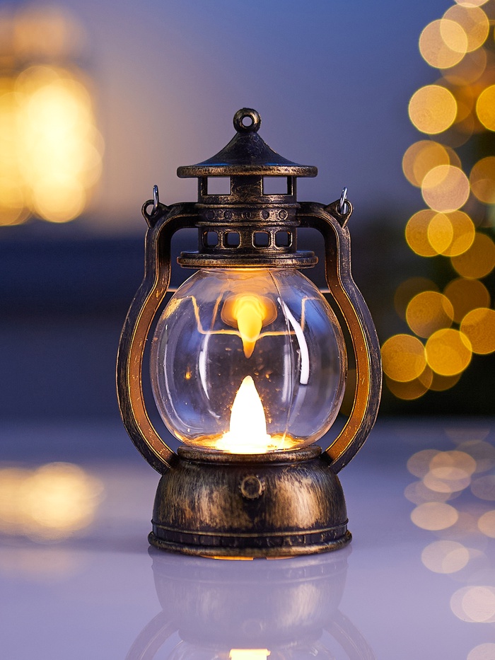 Светодиодная фигура «Бронзовый фонарь» 8×12×6 см, пластик, батарейки AG13×3 (в комплекте), свечение тёплое белое