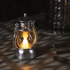 Светодиодная фигура «Серебристый фонарь» 8 × 12 × 6 см, пластик, батарейки AG13х3, свечение тёплое белое - фото 319790073