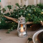 Светодиодная фигура «Серебристый фонарь» 8×12×6 см, пластик, батарейки AG13×3 (в комплекте), свечение тёплое белое - Фото 2