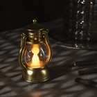 Светодиодная фигура «Золотистый фонарь» 8 × 12 × 6 см, пластик, батарейки AG13х3, свечение тёплое белое - фото 2891925