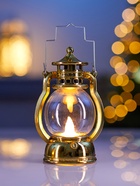 Светодиодная фигура «Золотистый фонарь» 8×12×6 см, пластик, батарейки AG13×3 (в комплекте), свечение тёплое белое - Фото 5