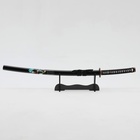Сувенирное оружие "Катана Изаму" 100 см, клинок 68 см, чёрная, на подставке - Фото 2