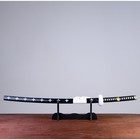 Сувенирное оружие "Катана Ло" 103 см, клинок 68 см, чёрная с белым, на подставке - фото 8881987