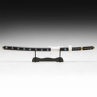 Макет оружия «Сувенирная катана на подставке. Ло», 103 см, клинок 68 см, чёрная с белым - Фото 2