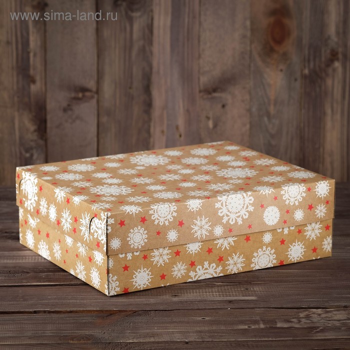 Коробка на 12 капкейков "Снежинки", 32,5 х 25,5 х 10 см - Фото 1