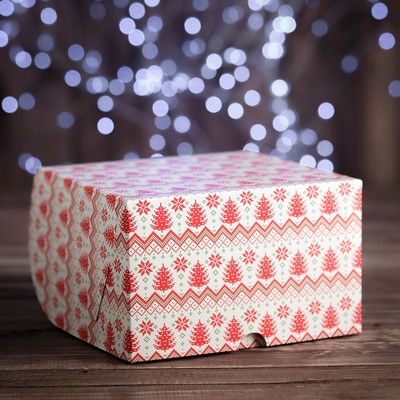 Коробка на 4 капкейка "Вязанка", 16 х 16 х 10 см