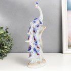 Сувенир керамика "Павлин на дереве" синий с золотом 29х12х7,3 см 4467233