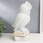 Сувенир керамика "Белый филин на книгах" с золотом 29х14,5х14 см - Фото 2