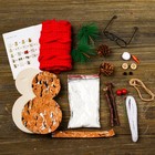 Набор для творчества - создай ёлочное украшение «Деревянный снеговичок» - Фото 3