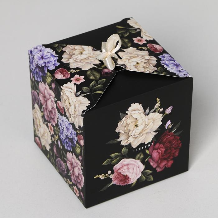 Коробка подарочная складная, упаковка, «Present», 12 х 12 х 12 см - фото 1889387882