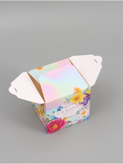 Коробка подарочная складная, упаковка, «8 марта», 12×12×12 см