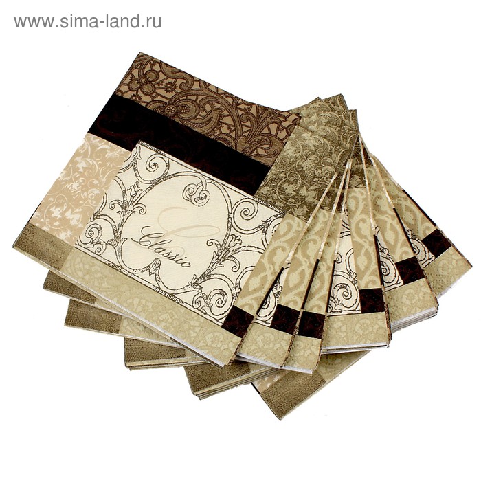 Салфетка "Коллаж" трехслойная, 25х25 см - Фото 1