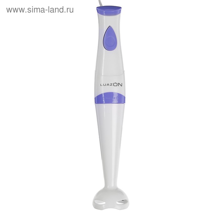 УЦЕНКА Блендер LuazON LBR-23, погружной, 250 Вт, 1 скорость, бело-фиолетовый - Фото 1