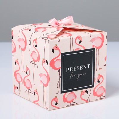 Коробка подарочная складная, упаковка, Present for you, 12×12×12 см