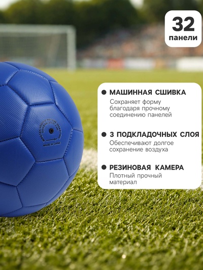 Футбольный мяч MINSA, PVC, машинная сшивка, 32 панели, р.5