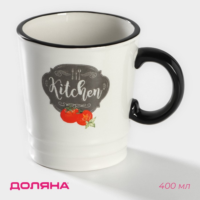 Кружка Доляна «Гурман», 400 мл, доломит, белая - Фото 1