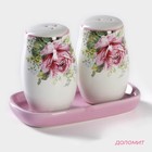 Набор для специй Доляна «Розы», 2 предмета: солонка, перечница, 130 мл - Фото 2