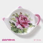 Подставка под чайный пакетик Доляна «Роза», 12×9 см - фото 9947379