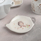 Подставка под чайный пакетик Доляна «Совушка», 12×8,4 см, цвет белый - Фото 1