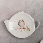 Подставка под чайный пакетик Доляна «Совушка», 12×8,4 см, цвет белый - Фото 2