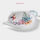 Подставка под чайный пакетик Доляна «Пташка», 12×8,4 см, цвет белый - Фото 2