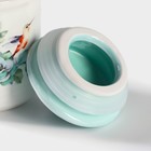 Сахарница-солонка Доляна «Пташка», 150 мл, d=7 см, доломит, белая, голубая - Фото 4