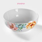 Салатник Доляна «Пташка», 600 мл, d=15.2 см, фарфор, белый - Фото 2