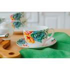 Сервиз чайный Доляна «Пташка», 12 предметов: 6 чашек 250 мл, 6 блюдец d=15 см, фарфор, белый - Фото 10