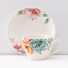 Сервиз чайный Доляна «Пташка», 12 предметов: 6 чашек 250 мл, 6 блюдец d=15 см, фарфор, белый - Фото 3