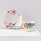 Сервиз чайный Доляна «Пташка», 12 предметов: 6 чашек 250 мл, 6 блюдец d=15 см, фарфор, белый - Фото 4