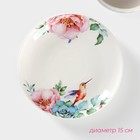 Сервиз чайный Доляна «Пташка», 12 предметов: 6 чашек 250 мл, 6 блюдец d=15 см, фарфор, белый - Фото 5