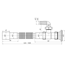 Гофросифон "АНИ Пласт" G118, 1 1/2" х 40 мм, удлиненный с отводом, L= 648-1488 мм - Фото 3