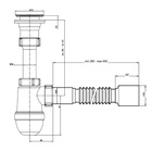 Сифон универсальный «АНИ Пласт» Варяг C5510, 1 1/2" × 40 мм, с гибкой трубой 40×50 мм - Фото 7