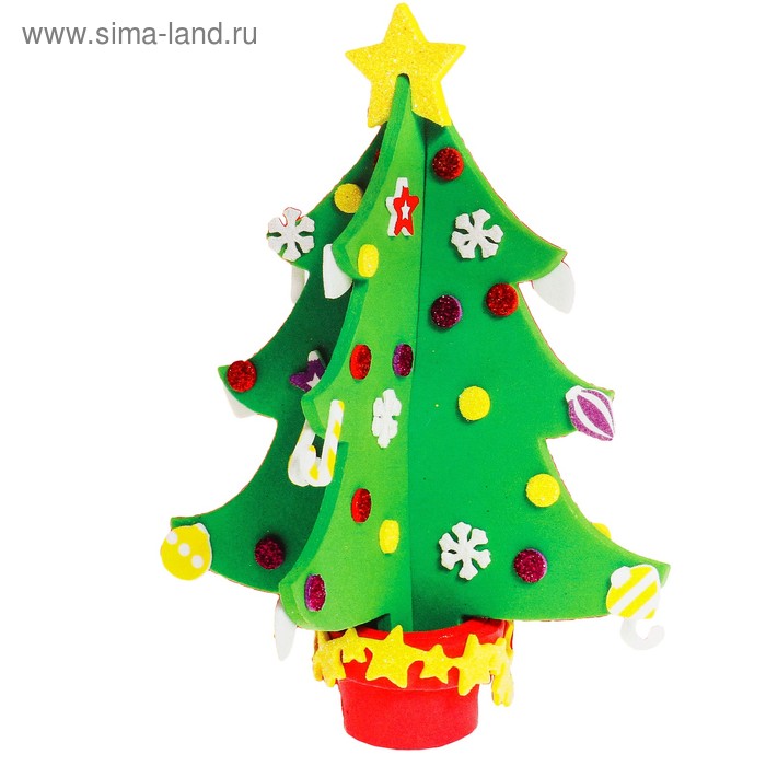 Набор для творчества «Создай и укрась ёлочку», детали на клеевой основе - Фото 1