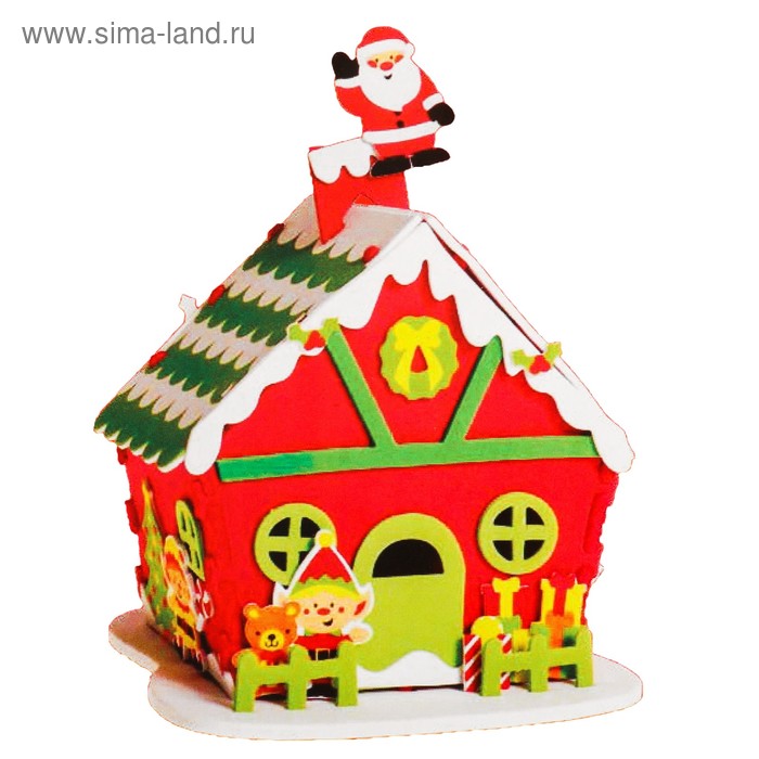Набор для творчества - создай новогоднее украшение "Дом Деда Мороза" - Фото 1
