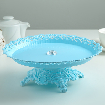 Блюдо для торта и пирожных на ножке, d=26 см, цвет МИКС