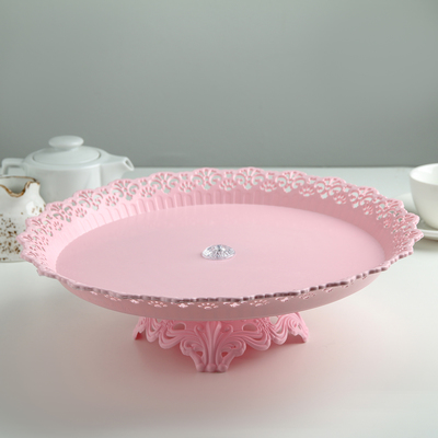 Блюдо для торта и пирожных на ножке, d=34 см, цвет МИКС