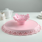 Блюдо для торта и пирожных на ножке, d=34 см, цвет МИКС - Фото 3