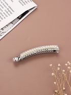 Банан для волос «Тайна морей», бусины ажур, 9.5 см, серебро - Фото 2