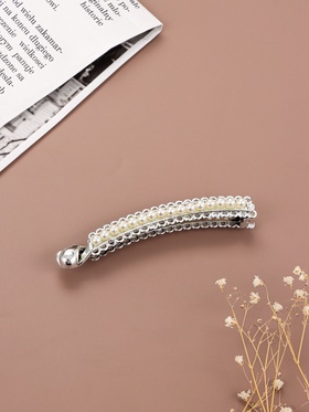 Банан для волос «Тайна морей», бусины ажур, 9.5 см, серебро (комплект 6 шт)