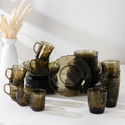 УЦЕНКА Набор столовый Ca del vetro Basilico, 43 предмета: нет 2 салатников d=20 см