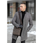 Планшет мужской, отдел на молнии, 3 наружных кармана, длинный ремень, цвет коричневый - Фото 7