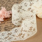 Кружево капроновое, 60 мм × 10 ± 1 м, цвет молочный - Фото 1